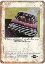 Metal Sign - 1965 Chevrolet Chevelle Auto Ad - Vintage Look Reproduction A10806