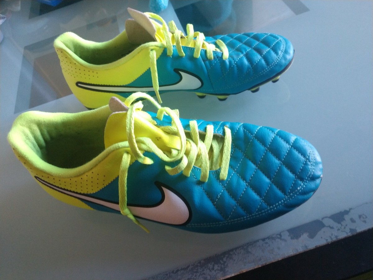 NIKE TIEMPO Womens 630860-400 Blue & Neon Green Soccer NIKE TIEMPO Womens 630860-400 Blue & Neon Green Soccer