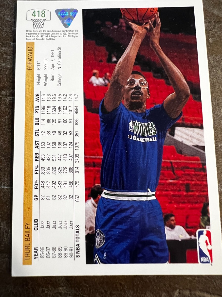 1992 Upper Deck NBA Basketball Card #418 Thurl Bailey