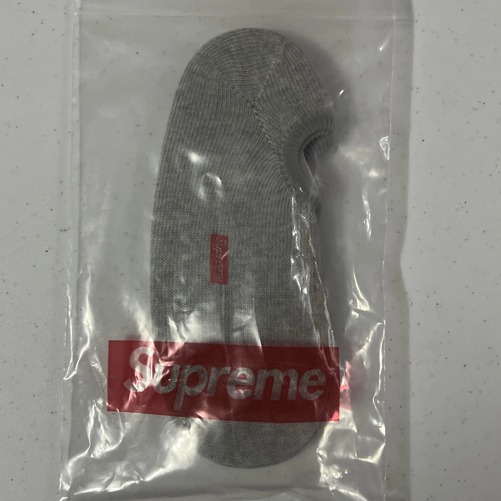 Chaussettes Supreme No Show gris SS15 taille unique DEADSTOCK rares à trouver neuves