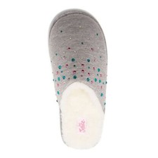 Justice Big Girls Gray w Rhinestones Slip-on Scuff Slippers Size 4/5 NEW W TAGS