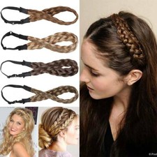 Natural Chunky Plait Band Headband 100 Real Hair Band Hair Extension As Human