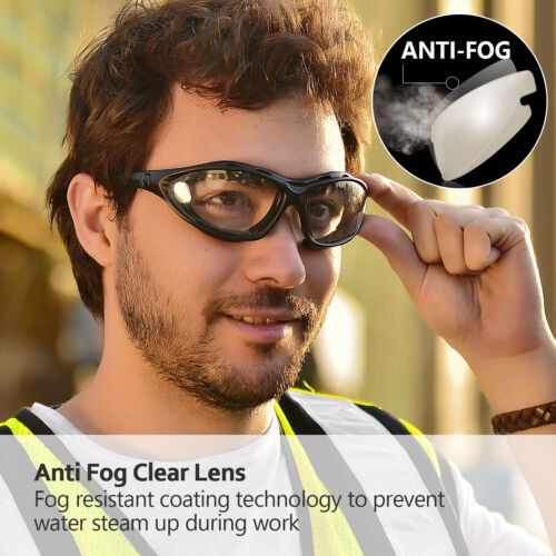 SAFEYEAR Safety Glasses Work Goggles Anti-Fog UV Scratch Adjustable Eye Protect - Picture 7 of 9