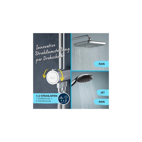 GROHE Vitalio Comfort 250 Flex Duschsystem, Quickfix, mit Umstellung, Wandmontag - Bild 4 von 5
