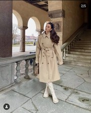 Oversized Simone Rocha X H&m Size M 12-16uk Beige Trench Pearl Decor Coat Unisex