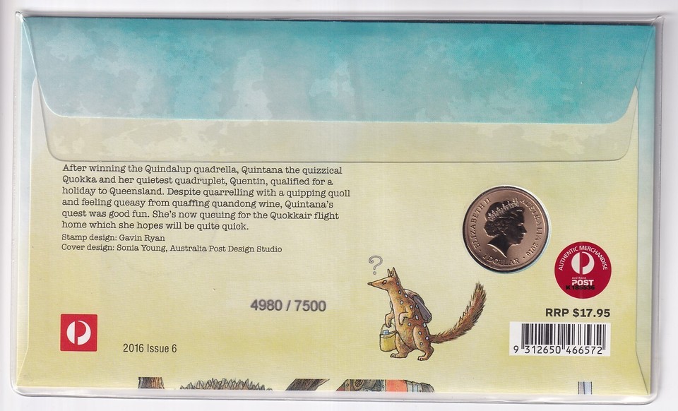 AUSTRALIAN PNC COVER 2016 1 FAIR DINKUM AUSSIE ALPHABET COIN LETTER Q