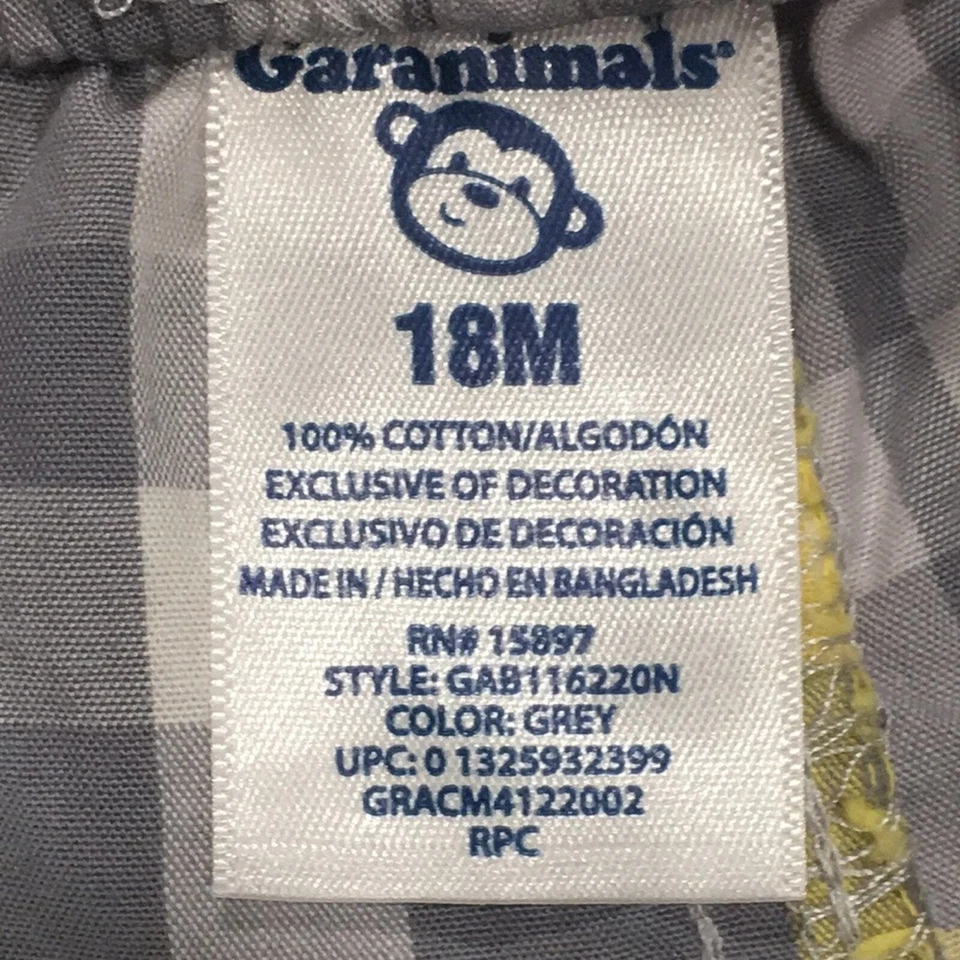 Pantalón Corto Garanimals Niño Pequeño Bebé Niño Talla 18M A Cuadros 100% Algodón Foto 3 de 4