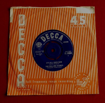 ROLLING STONES - IT'S ALL OVER NOW (1964 7'' in COMPANY SLEEVE) JAGGER, RICHARDS