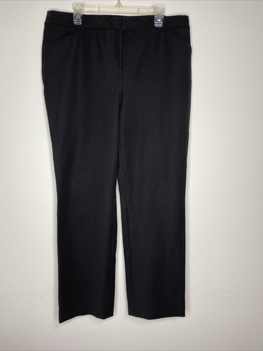 Pantalone Chico's nero donna 2,5 L gamba dritta piatto davanti cerniera tasche elasticizzate - Foto 1 di 6