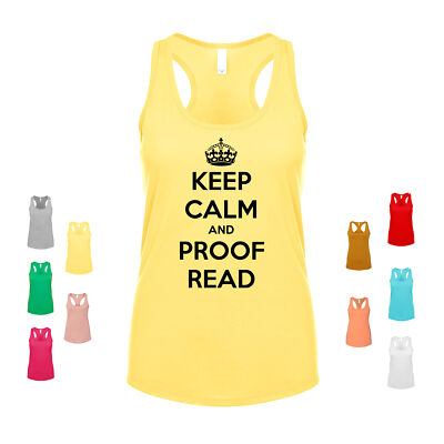 Keep Calm And Proof Read typographical error editor author Women's Tank