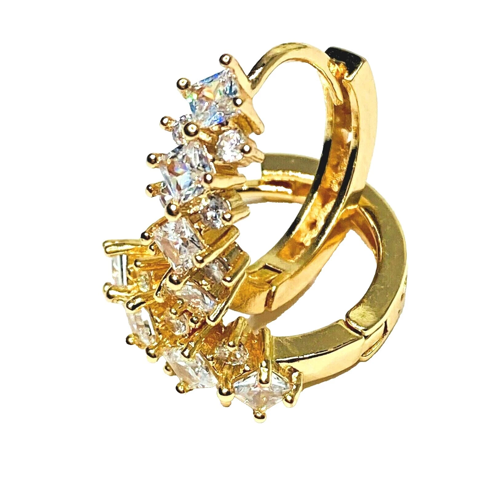 Brass Huggie Pendientes de Moda De Oro Amarillo