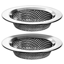 2 Pack - 4.5" Top / 3" Basket - Kitchen Sink Drain Strainer Large 3", Silver