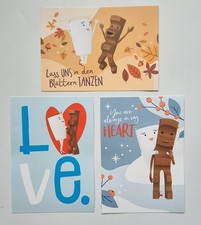 3er Set Kinder Riegel Milky & Schoki Postkarten 2025 NEU