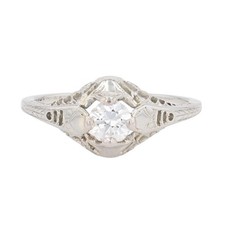 .33ct Round Cut Diamond Solitaire Engagement Ring 18k White Gold Size 6