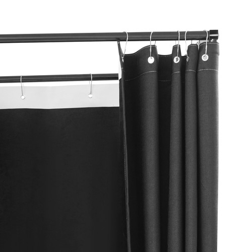 Spogliatoio portatile 3,46*33,46*78,74 pollici nero camerino con tenda e ganci - Foto 8 di 12