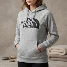 The North Face Women's Gray Half Dome Logo Pullover Hoodie Sweatshirt Small
