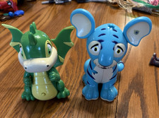RARE 2002 Think Way Neopets Blue KOUGRA Green Dragon Interactive Figure VTG