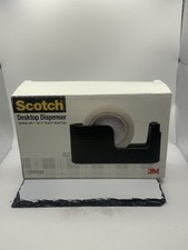Scotch Desktop Tape Dispenser C-24 Weighted Black 1"  3" Core w/ Tape