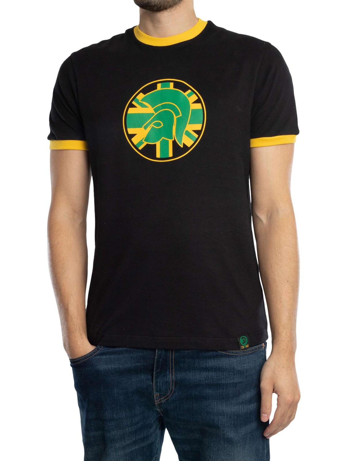 Trojan Men's Flag Logo T-Shirt, Black