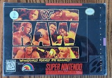 WWF Raw SNES CIB cartridge tray bag dust cover poster advert precaution