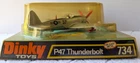 Vintage Dinky #734 P47 Thunderbolt Fighter Airplane WWII Decals Original Box