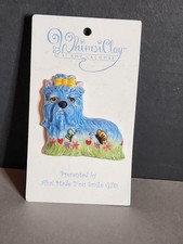 Prendedor De Colección WhimsiClay Sunshine Yorkie Yorkshire Terrier Por Amy Lacombe 2005 Nuevo