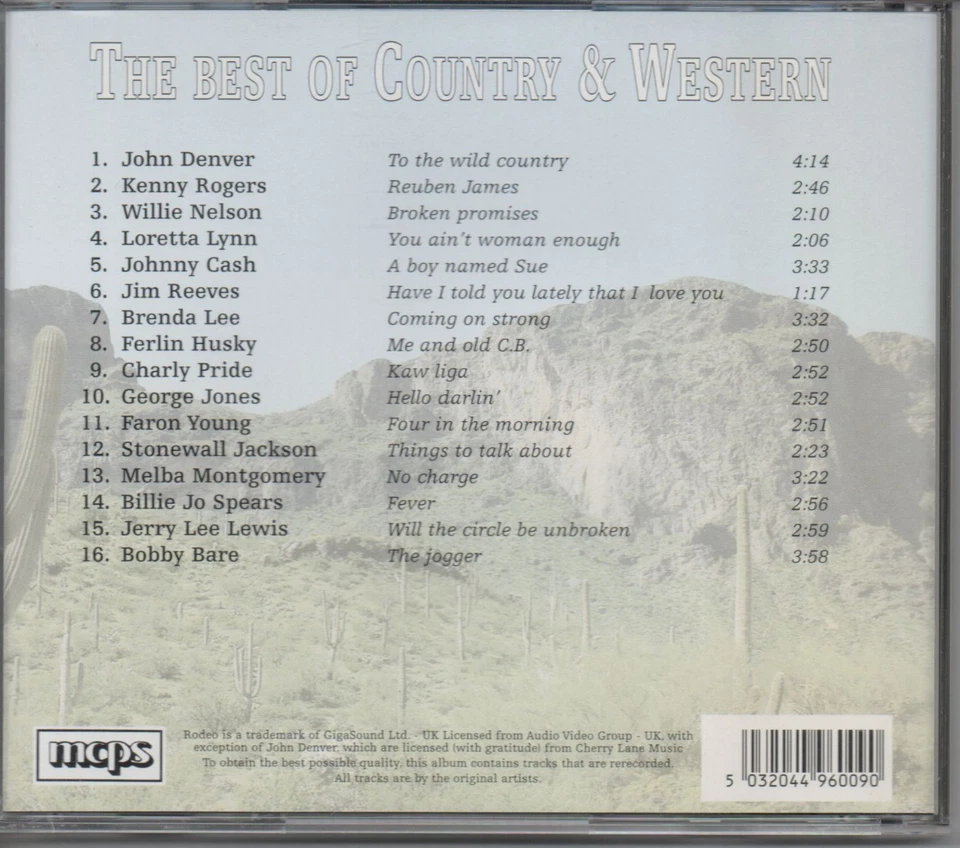 CD  The best of Country & Western - Original Artists,  in sehr gutem Zustand - Bild 2 von 2