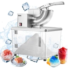 VEVOR Commercial Ice Crusher 661LBS/H Electric Snow Cone Maker Shaved Ice Silver