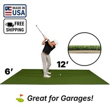 USA-Made Pro 6' x 12' Large Golf Hitting Mat on 5mm Foam Padding- Garages  Sims
