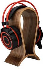 Wooden Headphone Stand Gaming Headset Holder Rack for Desk Walnut Wood