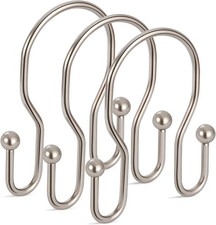 12 Pack Double Shower Curtain Hooks Rings Double Sided Shower Curtain Hooks Rust