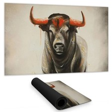 Begin Home Decor C1DM1424DJIQCX 14 x 24 in. Fierce Bull Farm Animals Desk Mat...