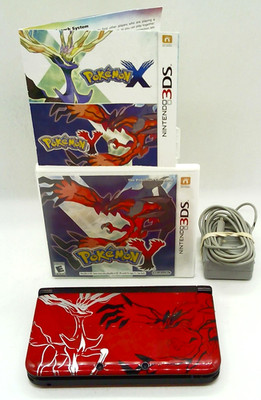 NINTENDO 3DS XL POKEMON XY Xerneas & Yveltal Red Handheld & Y Game B (EC1045156)