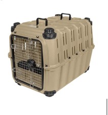 Mammoth Guardian Strong and Durable 36 inch Plastic Dog Kennel, Tan