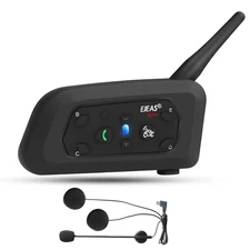 EJEAS V6 Pro Motorcycle Bluetooth Headset, Upgraded 2 Riders Intercom Helmet ...