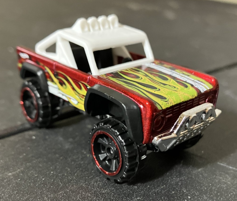 Red with Flames Custom Ford Bronco - Loose Hot Wheels 1:64 Diecast - CLEAN NM