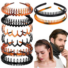 8 PCS Non Slip Fashion Plastic Headbands with Teeth Skinny Hair Band Combs Hair