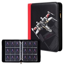 9 Pocket Trading Card Binder, PU Leather Storage Zip Album with 900 Slots Cle...