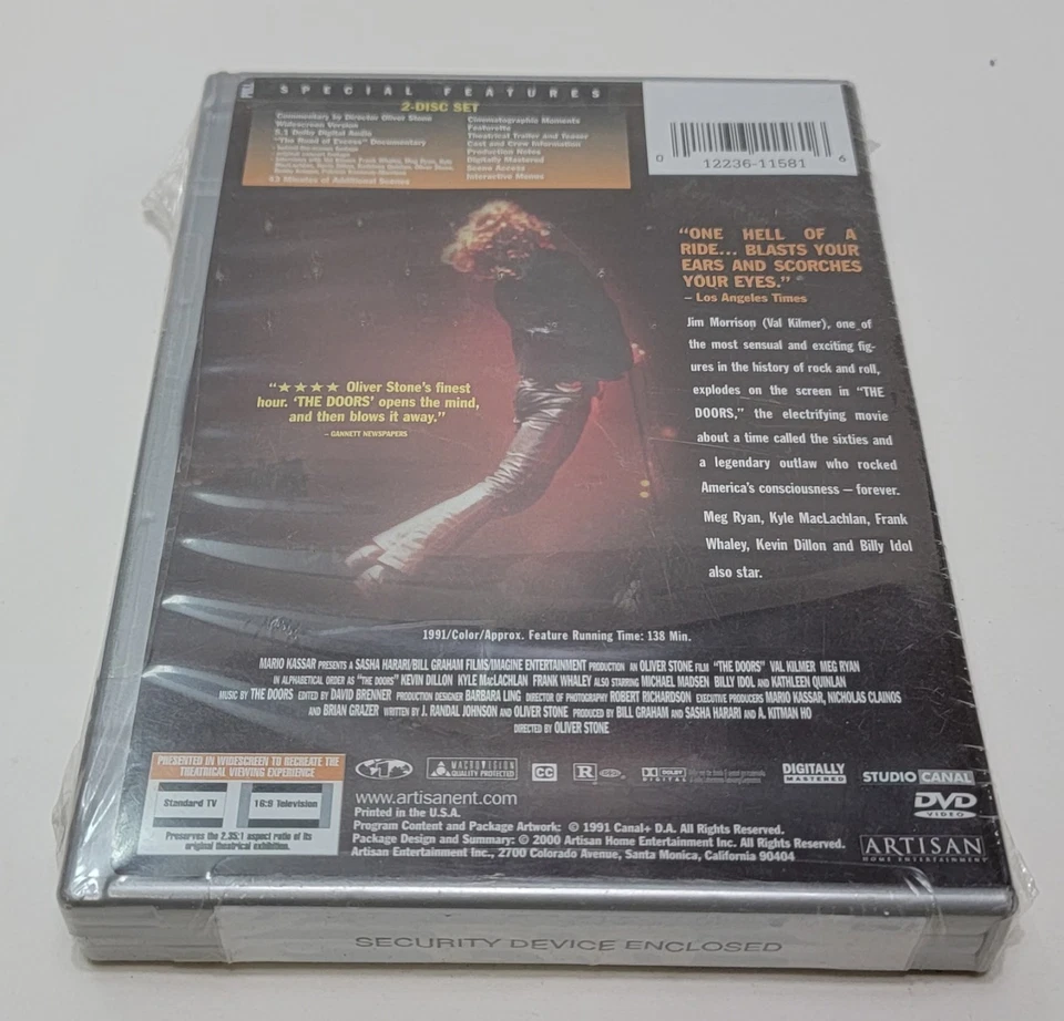 THE DOORS (DVD 2000) Val Kilmer Meg Ryan Oliver Stone  NEW Sealed - Image 3 of 3