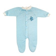 Vintage Baby Sleeper Blue Bunny Roller Skates Nylon Large 19-24 lbs USA