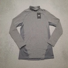 Under Armour Coldgear Infared Mock Base Layer Shirt Men's Small Grey Fitted Top