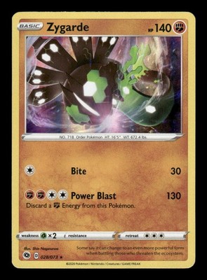 ZYGARDE 028/073 HOLO RARE CHAMPION'S PATH POKEMON NM