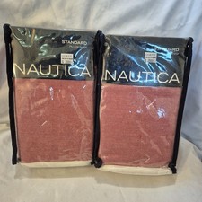 2 Nautica Shelford Red Standard Pillow Sham 100 Cotton NEW 20" 26" NOS Reed