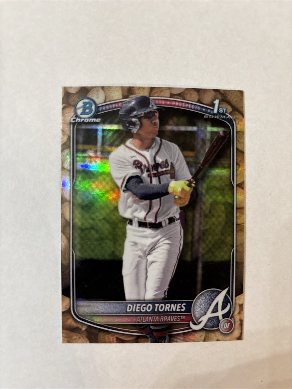 2025 Diego Tornes 1st Bowman Chrome Peanuts Snack Refractor SSP Braves #BCP-214