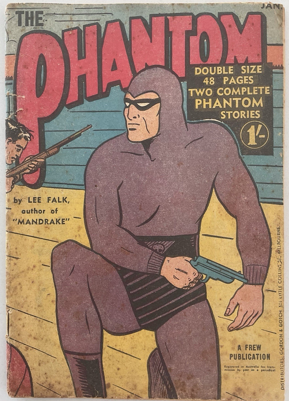 FREW PHANTOM # 76b AUSTRALIAN COMIC GOLDEN AGE 1950’s Wrap Around Cover