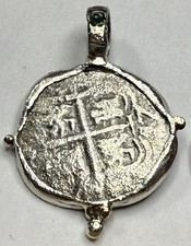 Authentic Spanish Consolaci&oacute;n Shipwreck (w/ COA) Coin 1-Real Silver Cob in Bezel