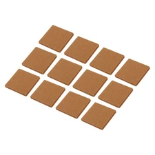 24pcs Square Felt Furniture Pads, 1.8x1.8 Inch for Furniture Hard Floor, Brown