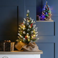 60cm Pre-Lit Berry & Cone Table Top Christmas Tree – Warm White or Multi-Coloure