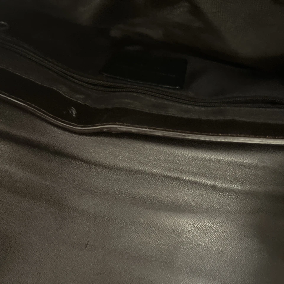 Andrew Marc New York Brown Genuine Leather Purse Bag Whipstitch Accents - Image 4 of 4