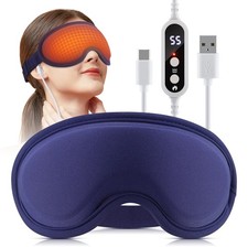 USB Heated Eye Mask with Vibration Massage  Remote for Dry Eyes Relief  Sleep